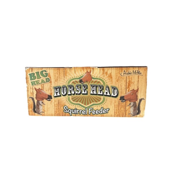 Big Horse Head Squirrel Feeder Archie McPhee Gag Gift New In Box Yard Decor Fun! - Picture 2 of 5